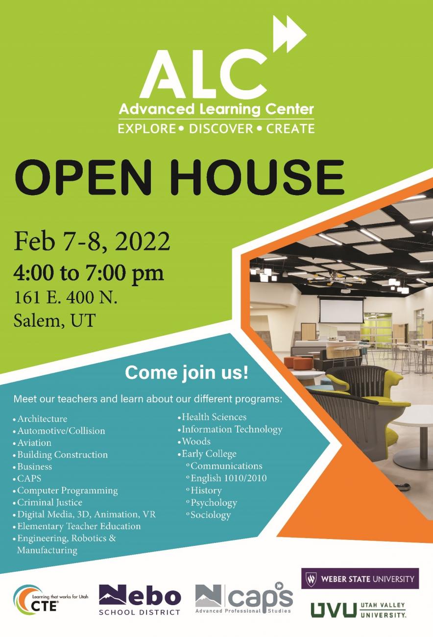 Nebo’s Advanced Learning Center (ALC) Open House February 78, 2022